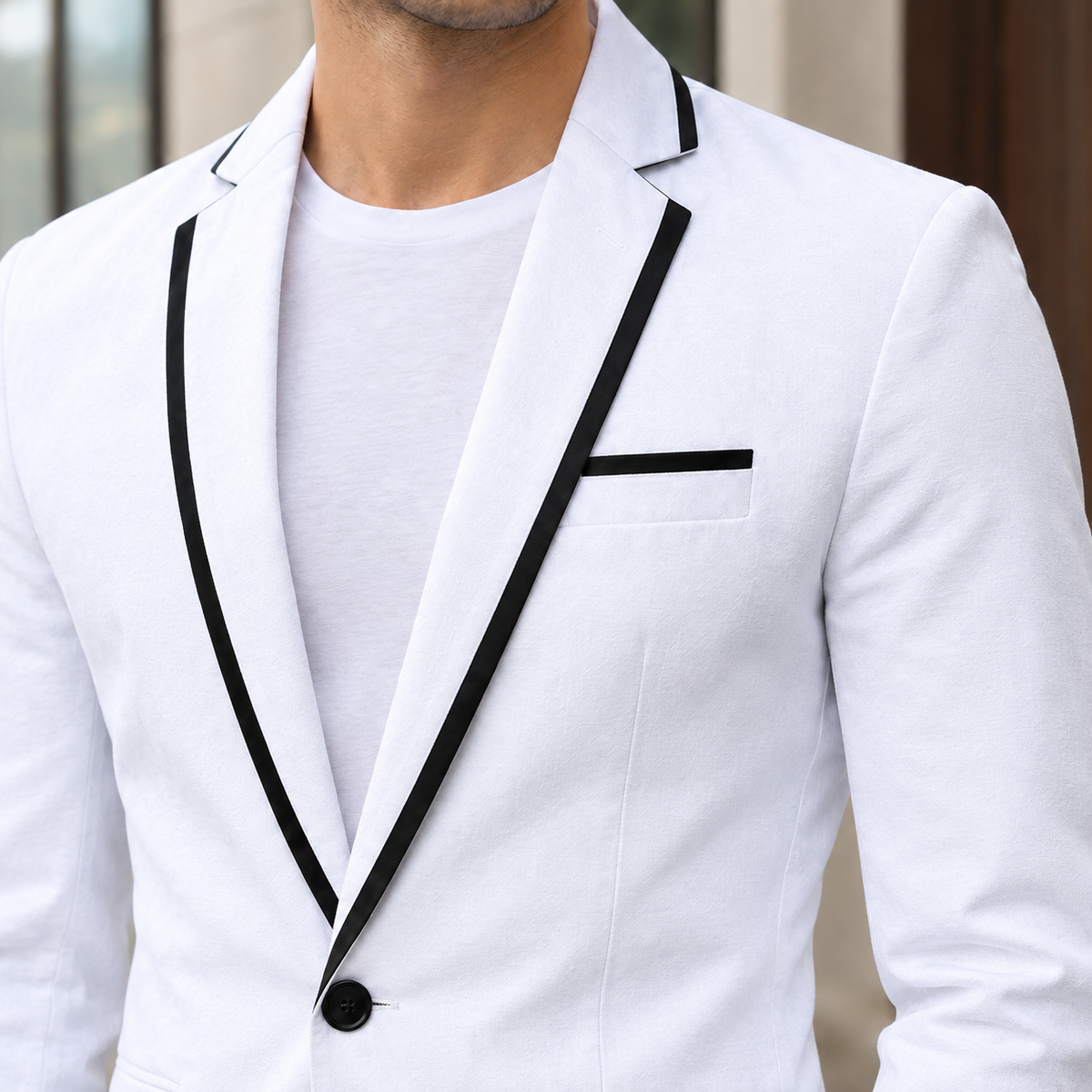 Laurence Contrast Lapel Blazer - Lead Product Detail