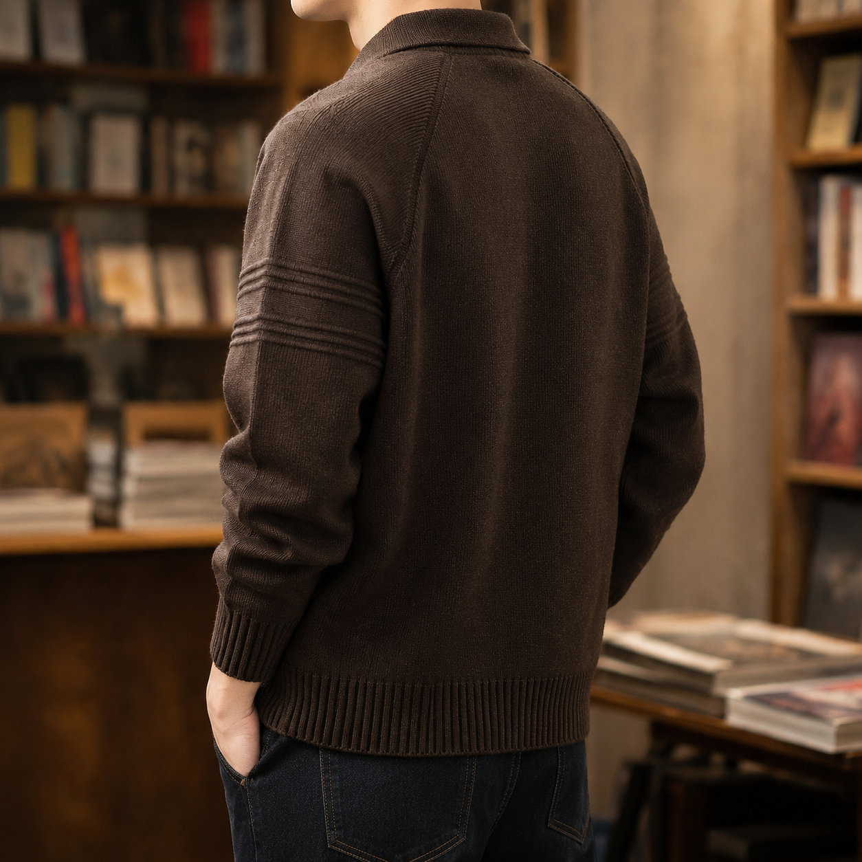 Roman Knit Jacket - Lead Alternate View