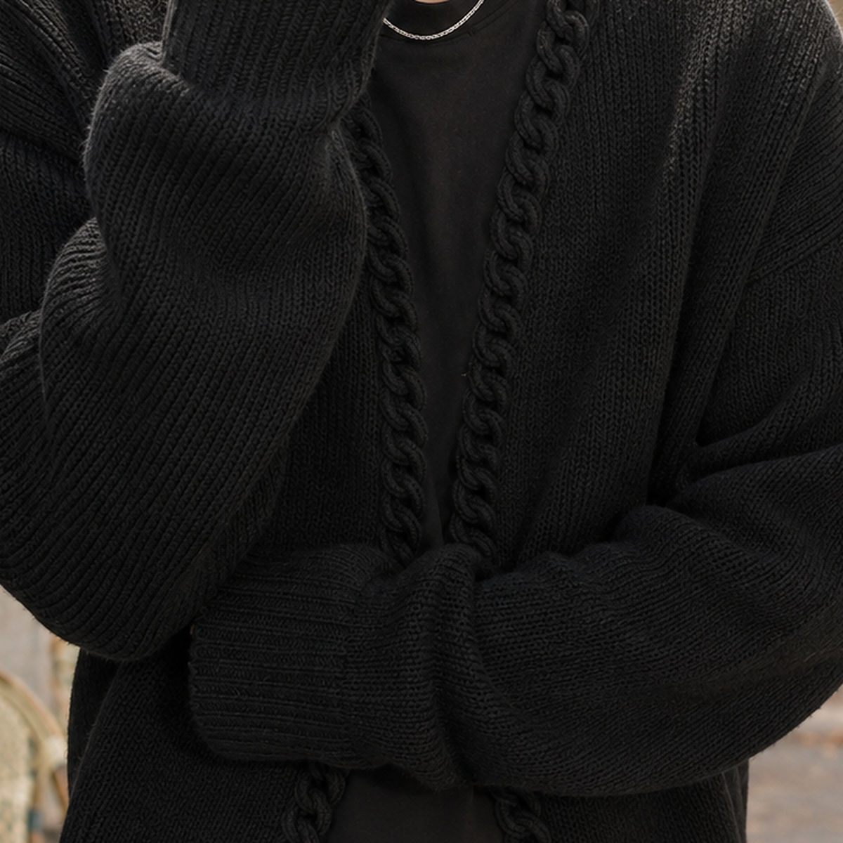 Hugh Braided Cardigan - Lead Product Detail