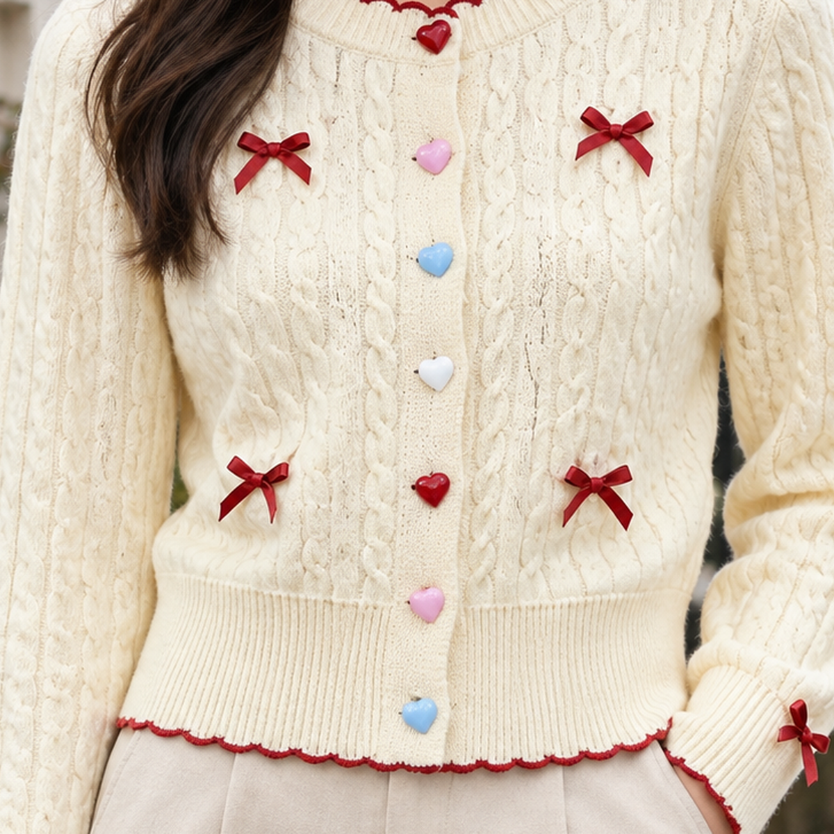 Vera Cable Knit Cardigan - Lead Product Detail
