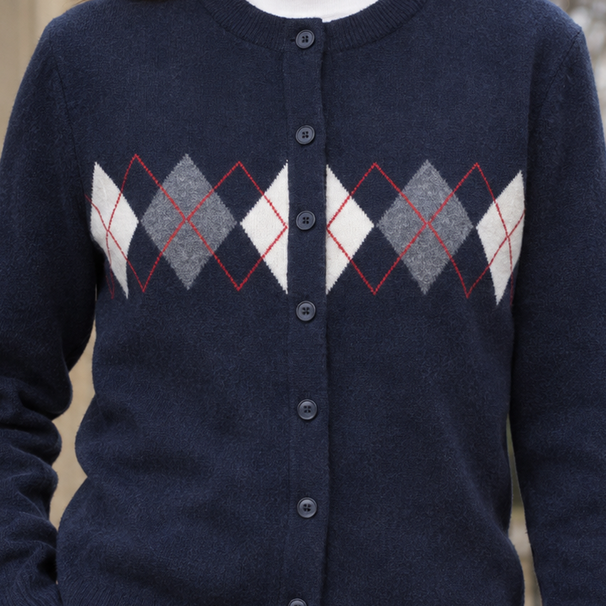 Hallie Argyle Cardigan - Lead Product Detail
