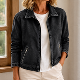Greta Washed Zip Jacket - Lead Product Detail