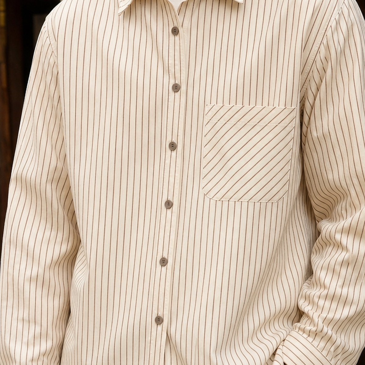 Valerian Striped Shirt - Lead Product Detail