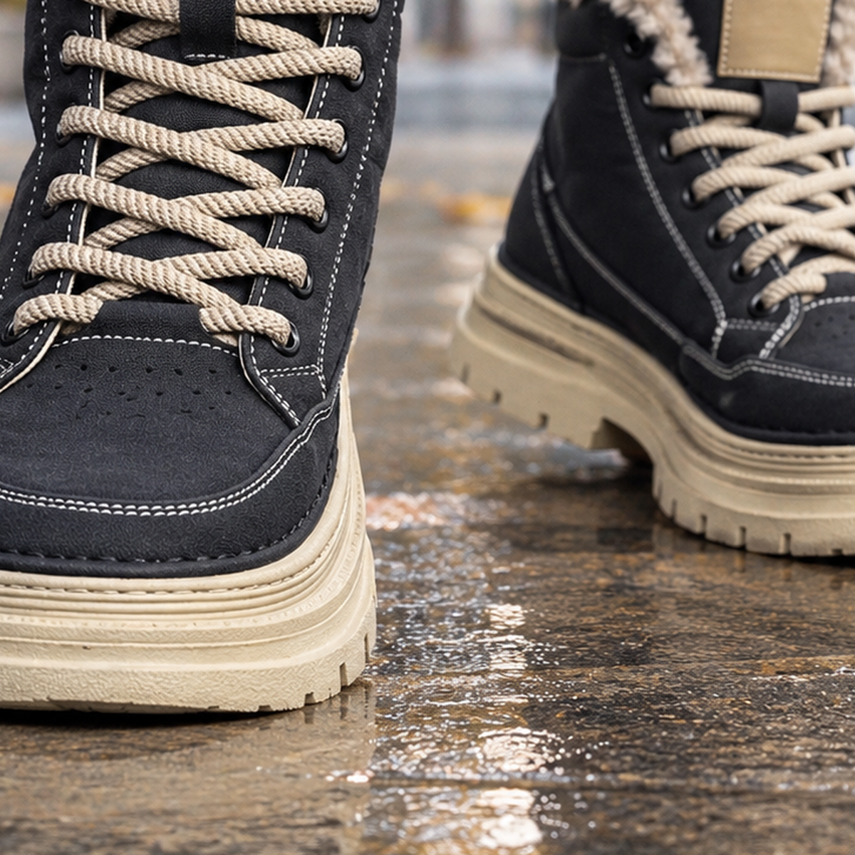 Peruzzi Fleece Lined Boots - Lead Product Detail