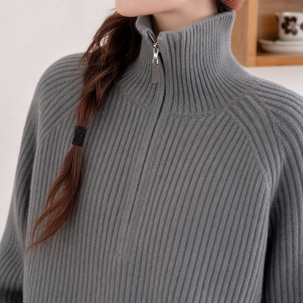 Elowen Half Zip Sweater - Lead Product Detail