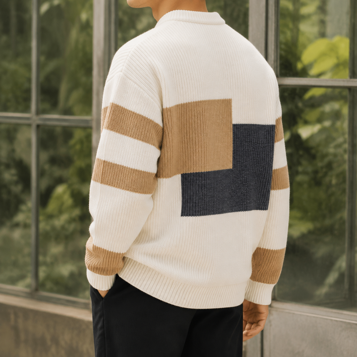 Harris Colorblock Sweater - Lead Alternate View