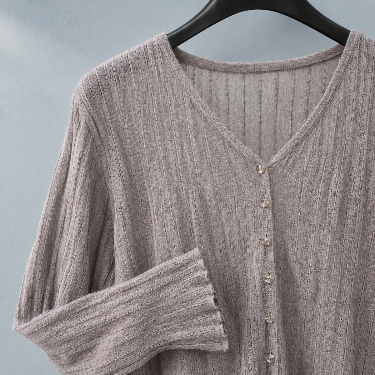 Armand V-Neck Cardigan - Lead Product Detail