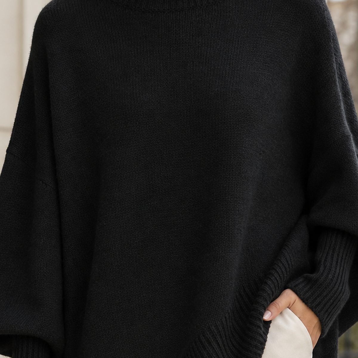 Ghislaine Asymmetric Wool Sweater - Lead Product Detail