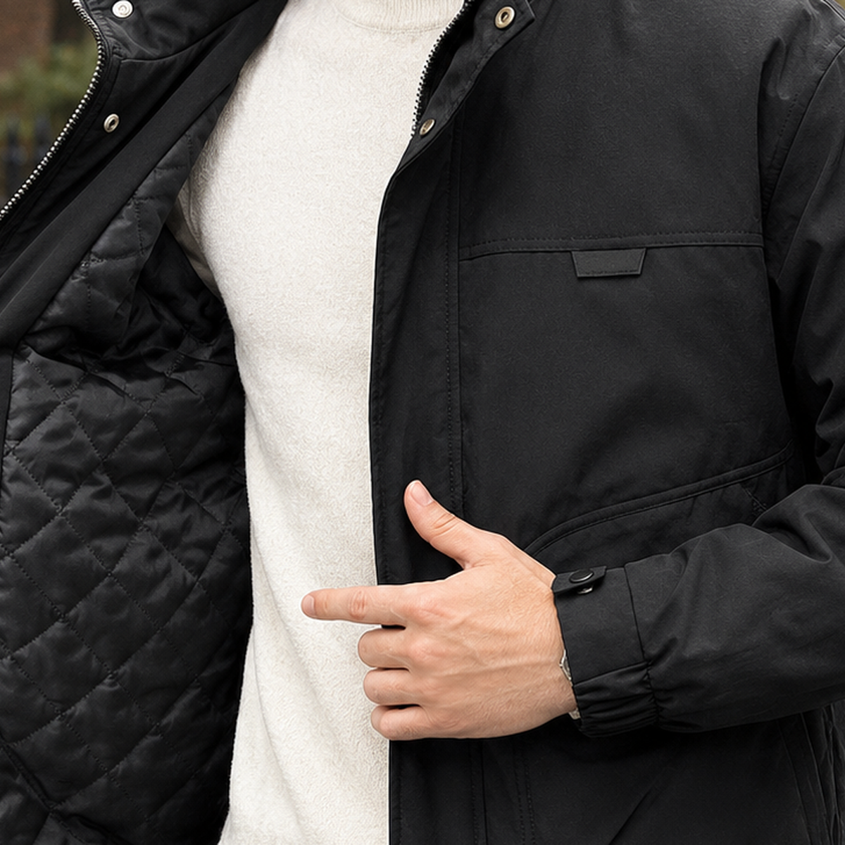 Isaac-West Utility Zip Jacket - Lead Product Detail