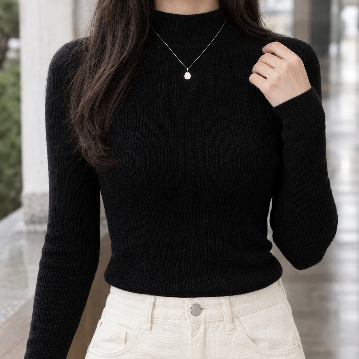 Sabine Ribbed Sweater - Lead Product Detail