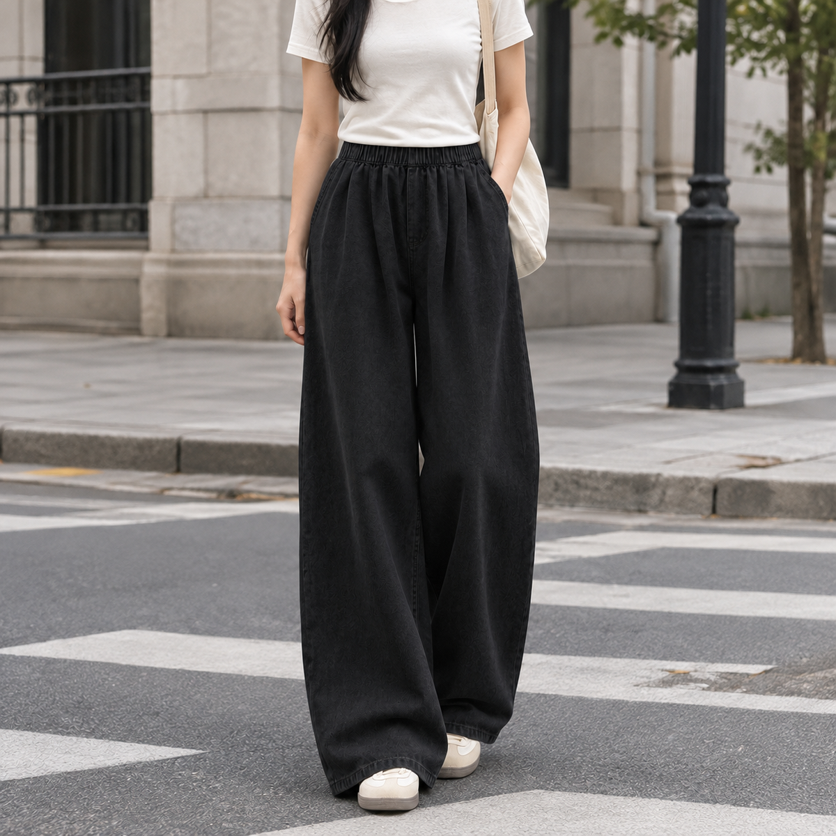 Severine Wide Leg Pants - Black