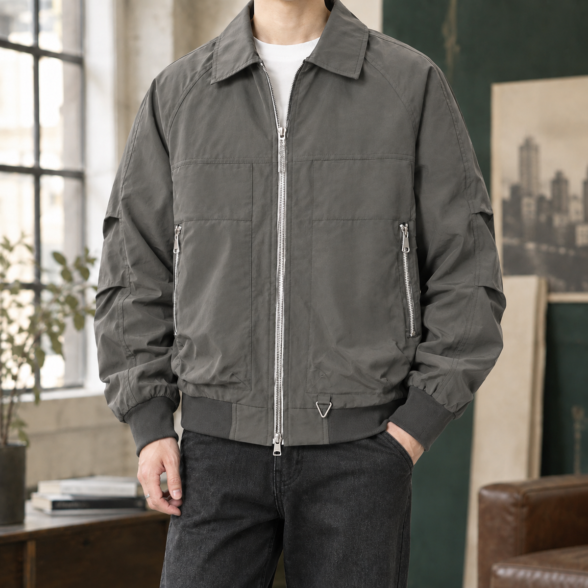 Jason Zip Jacket - Gray