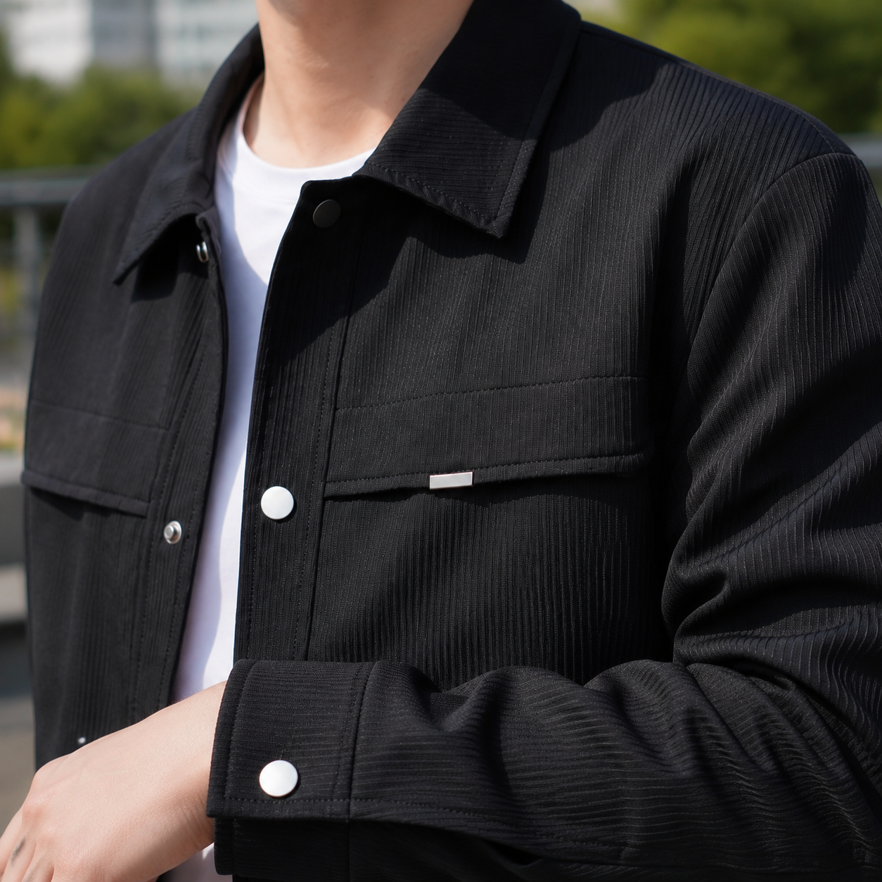 Gabriel Ribbed Jacket - Lead Product Detail