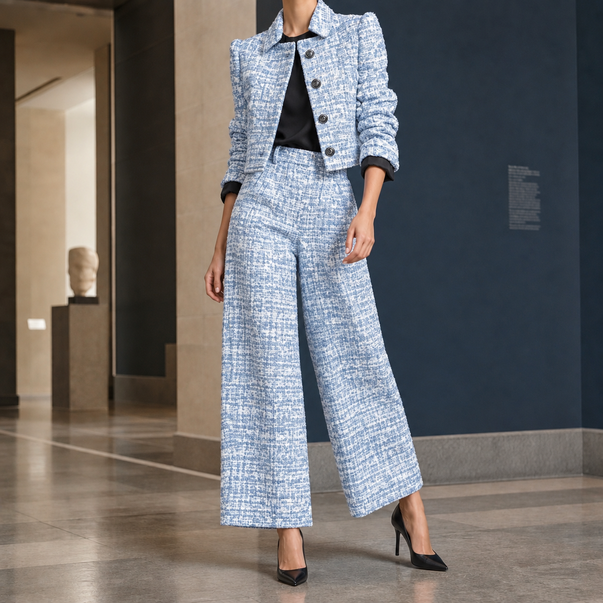 Sarah Tailored Set - Light Blue