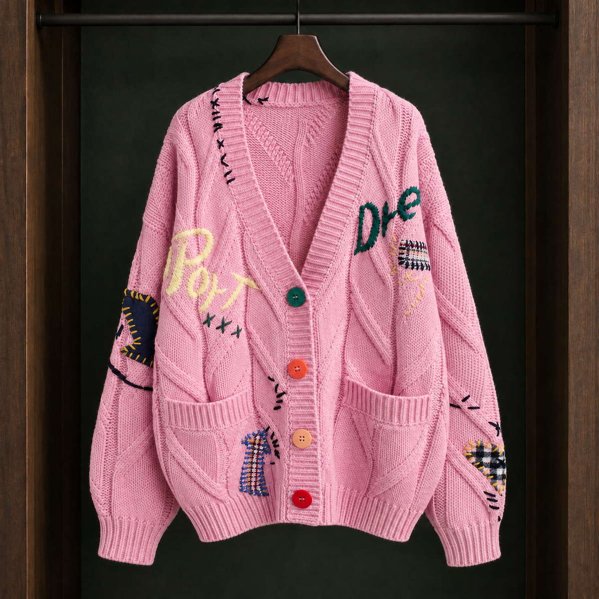 Hesper Embroidered Cardigan - Pink