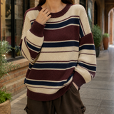 Livia Striped Sweater - Brown