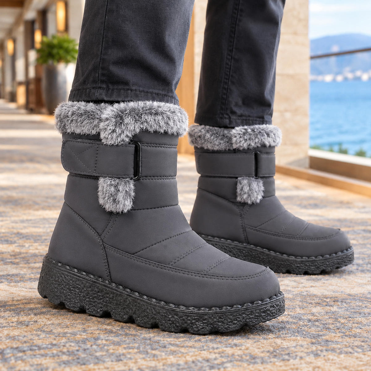 Morosini Plush-Lined Boots - Dark Gray