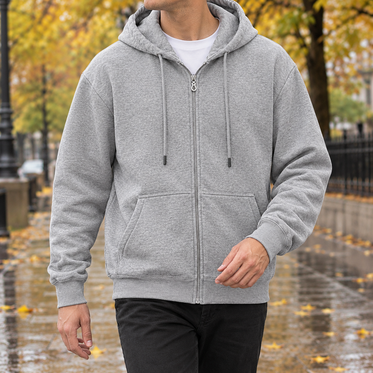 Christian Zip Front Jacket - Light Gray