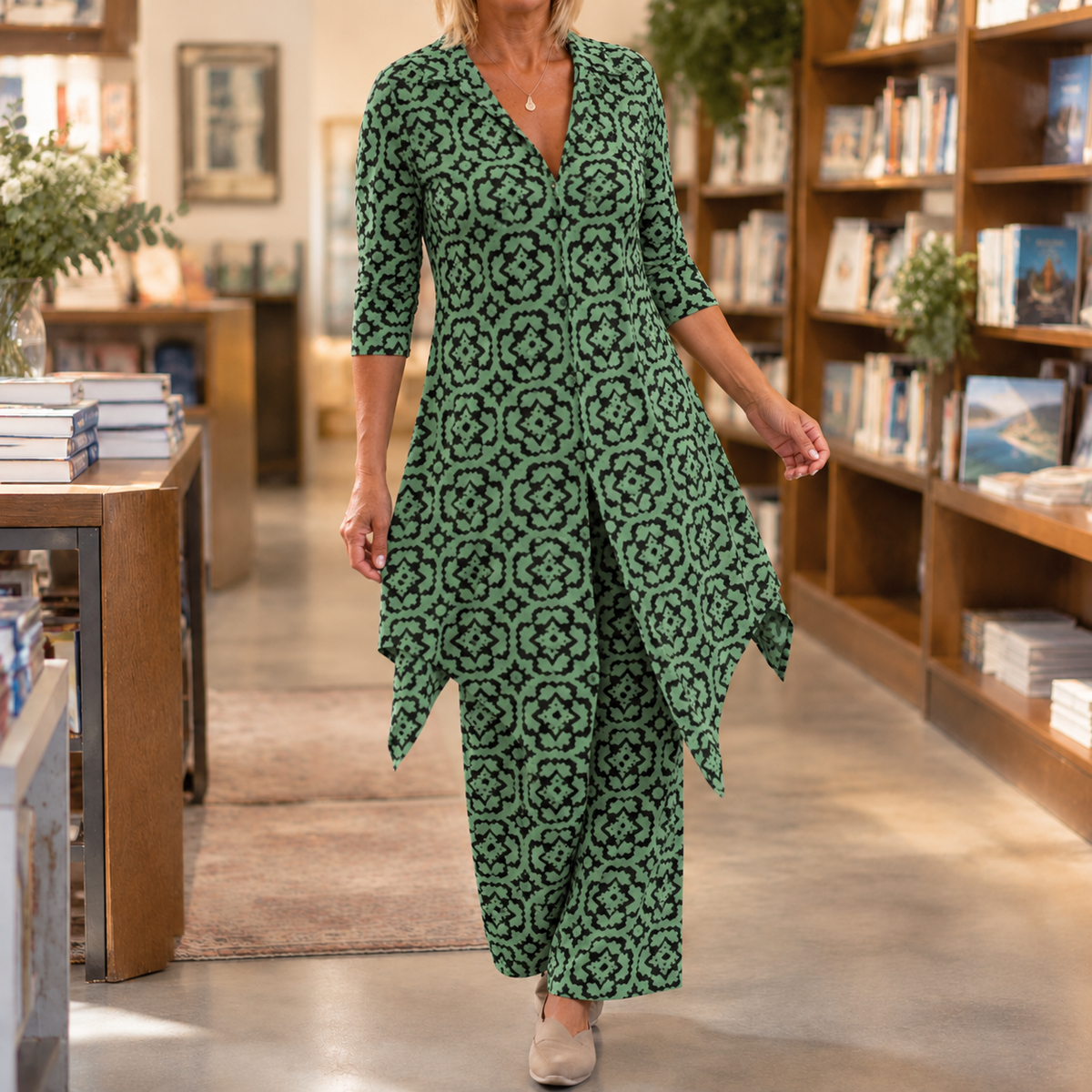 Soledad Draped Set - Green