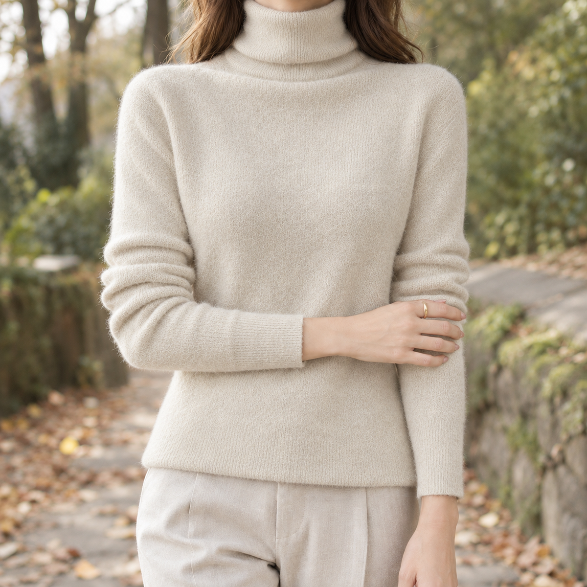 Annabel Turtleneck Sweater - Beige