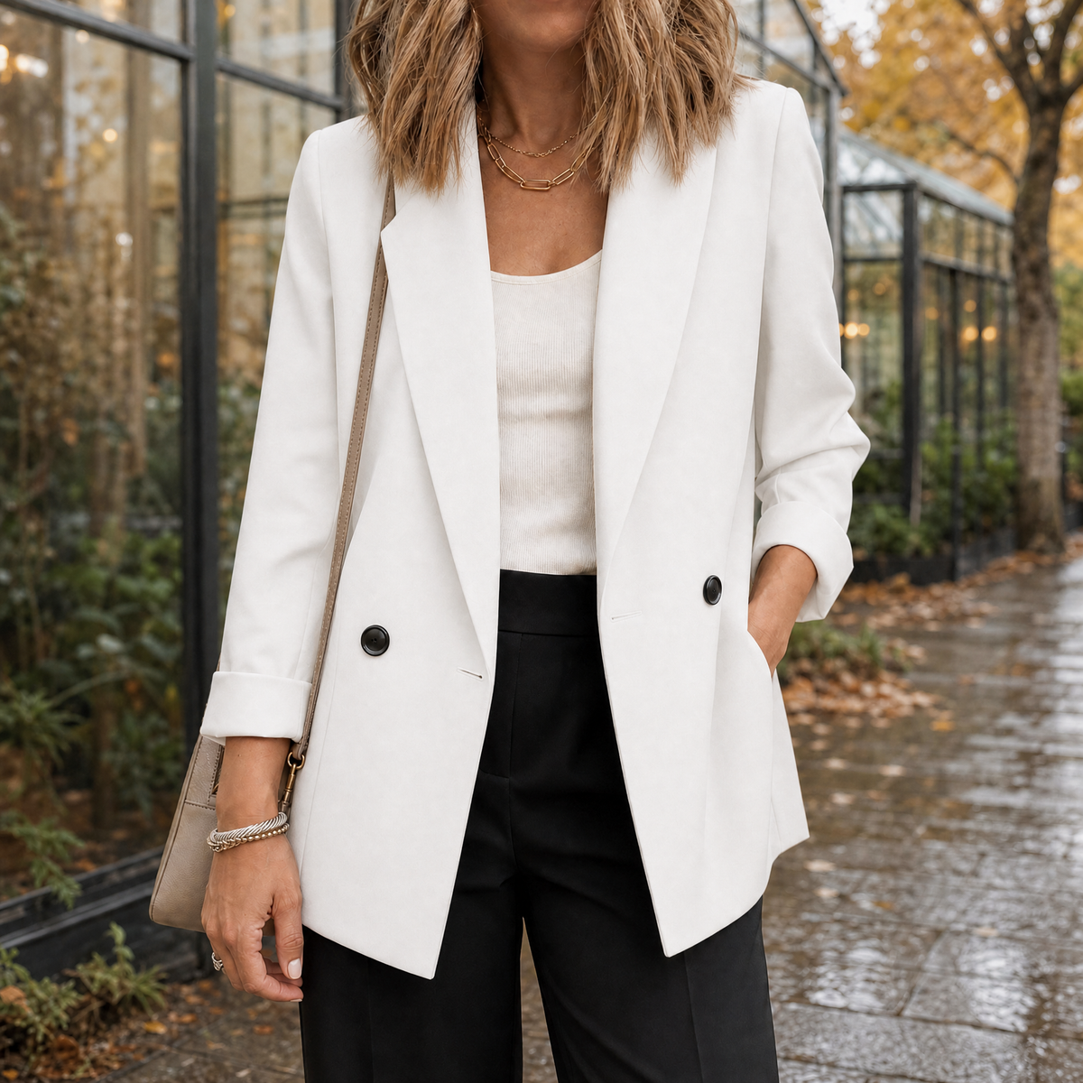 Ysabel Relaxed Blazer - White