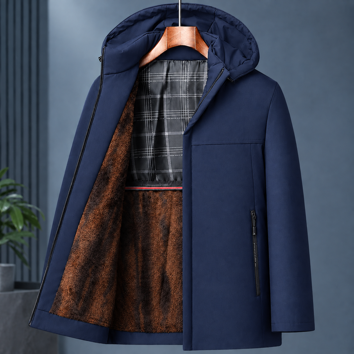 Hendrik Fleece Lined Jacket - Navy Blue