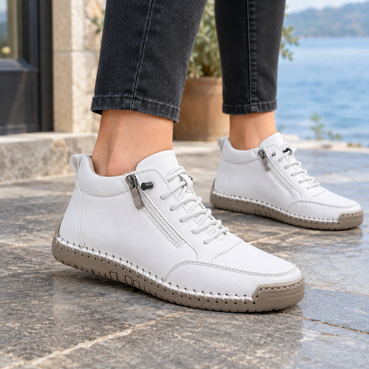 Bordoni Hand-Stitched Sneakers - White