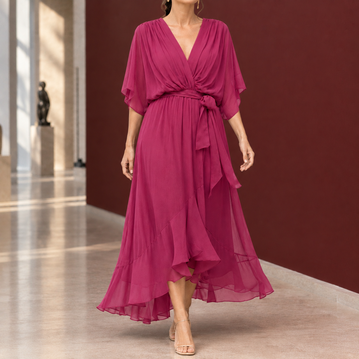 Sabina High Low Dress - Pink