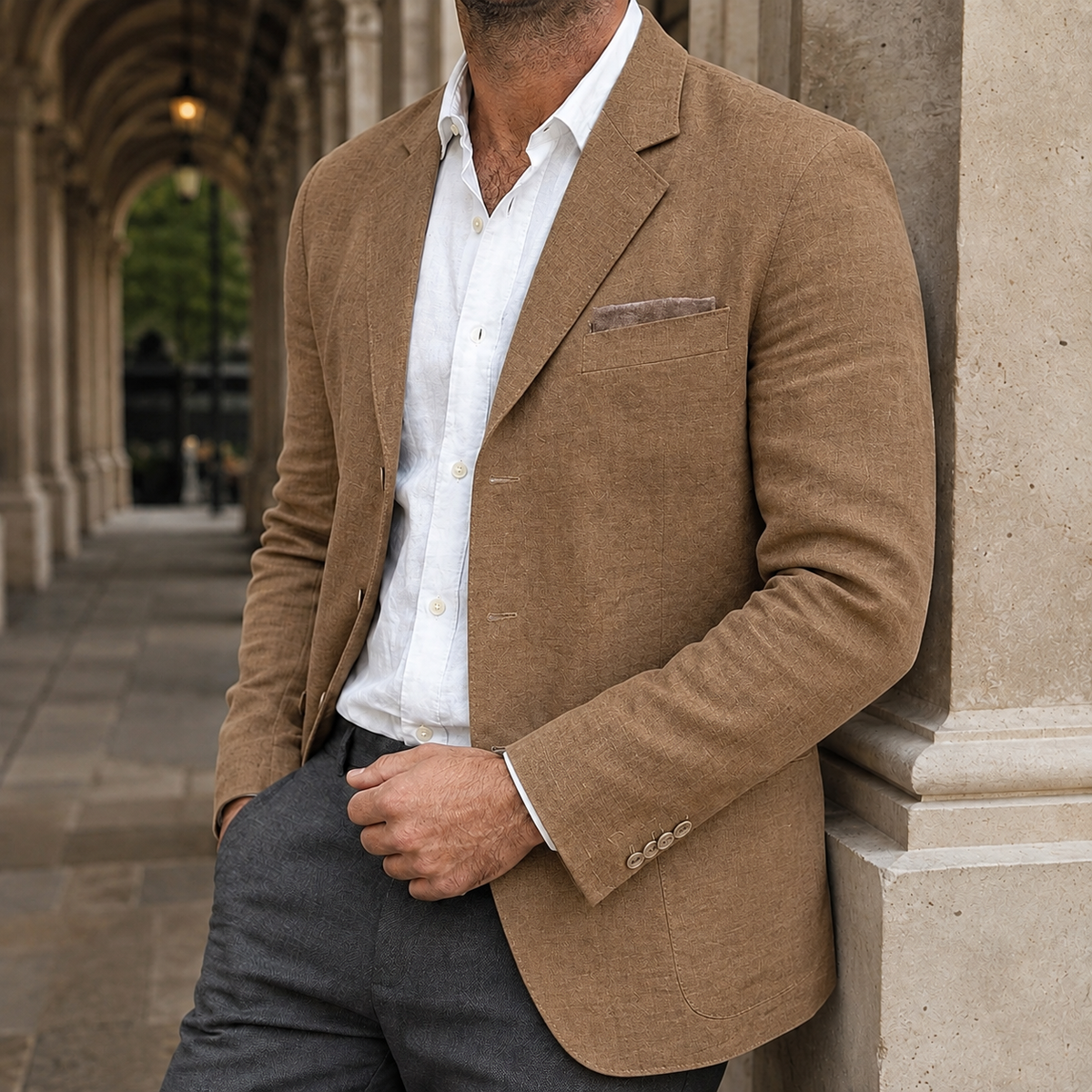 Silas Relaxed Blazer - Brown