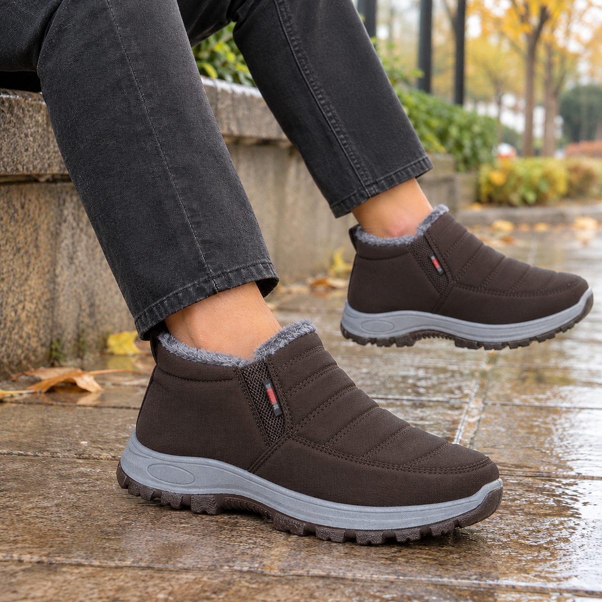Isernia Plush Lined Ankle Boots - Brown
