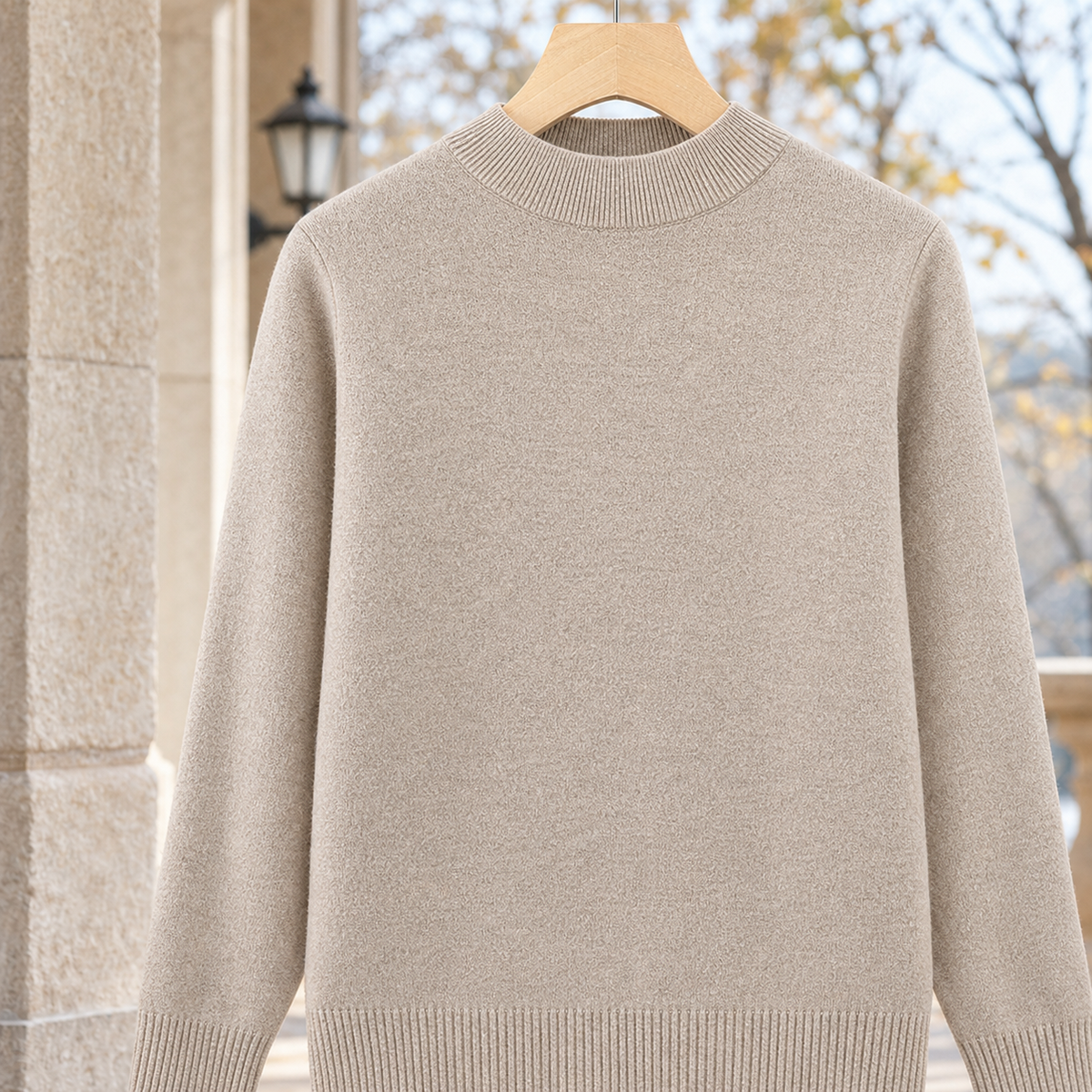 Eliza Mock Neck Sweater - Camel