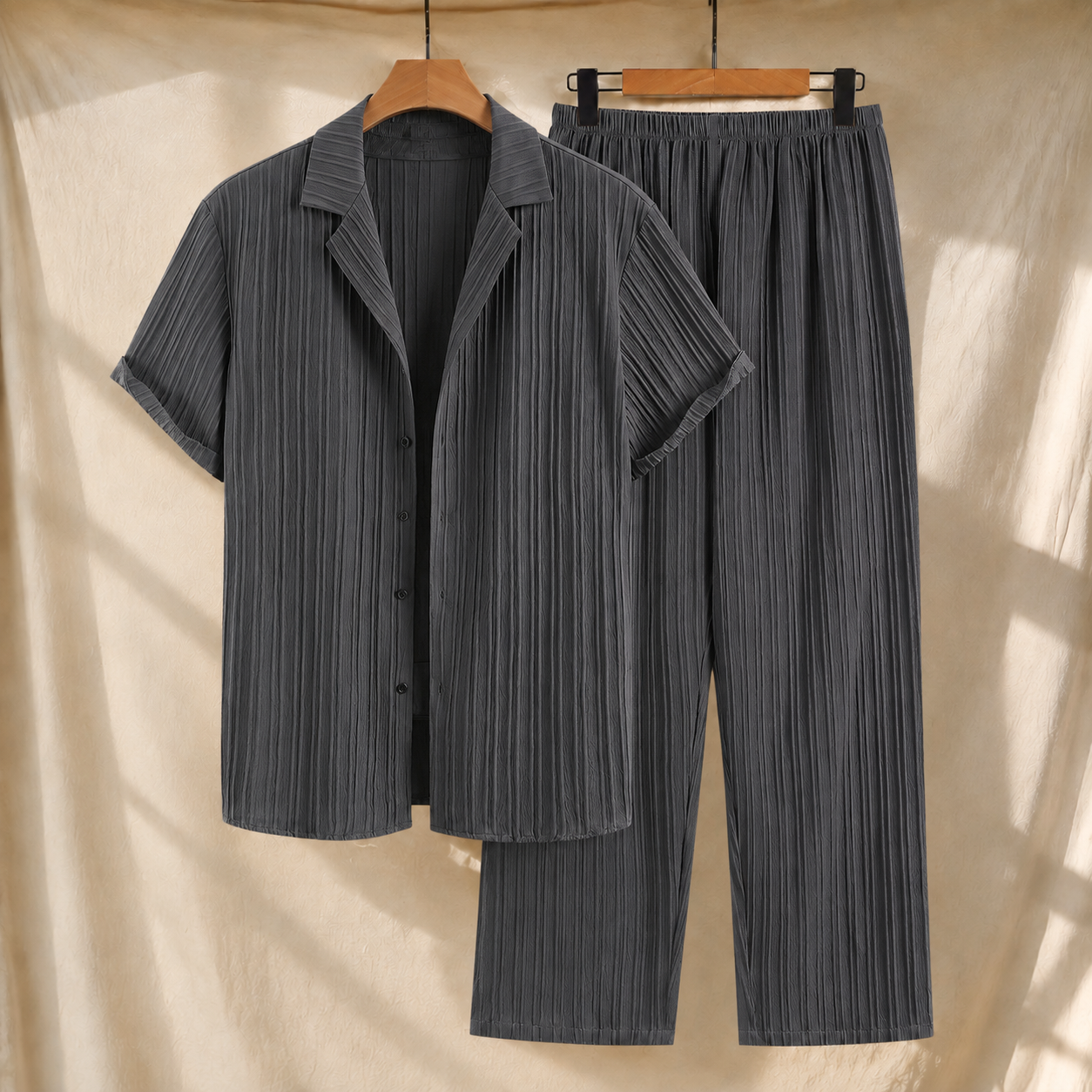 Ambrose Ribbed Set - Dark Gray