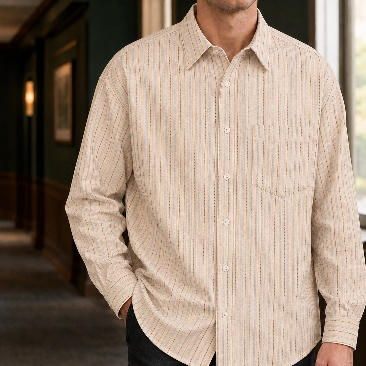 Alphonse Striped Shirt - Apricot