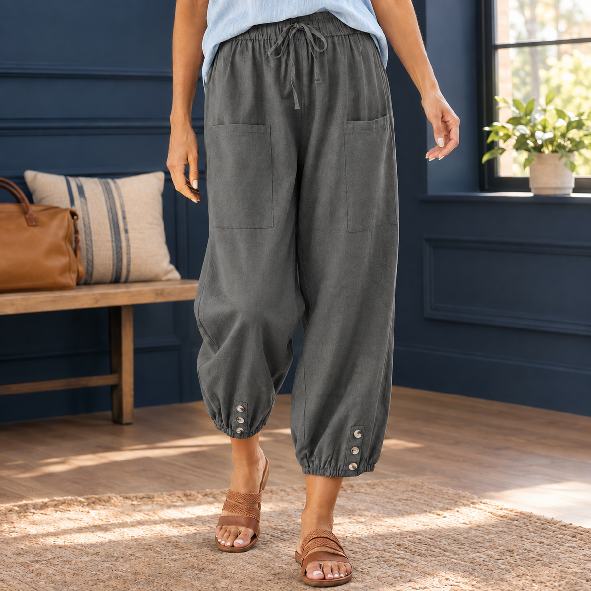 Estelle Relaxed Pants - Dark Gray