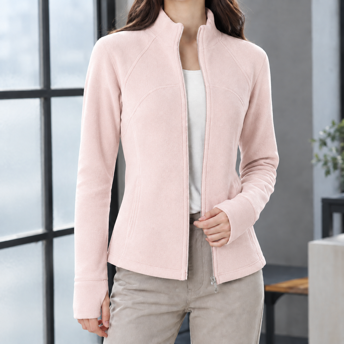 Diana Stand Collar Jacket - Cloud Powder