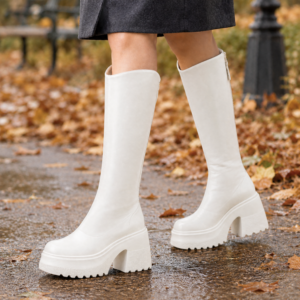 Fidenza Platform Boots - Off White