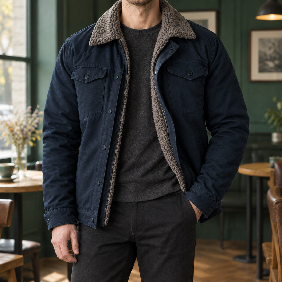 Adrian Western Jacket - Navy