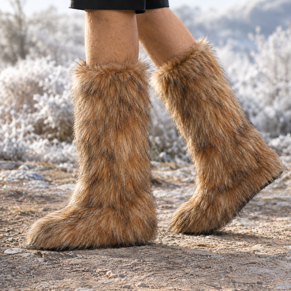 Scaligeri Faux Fur Boots - Brown