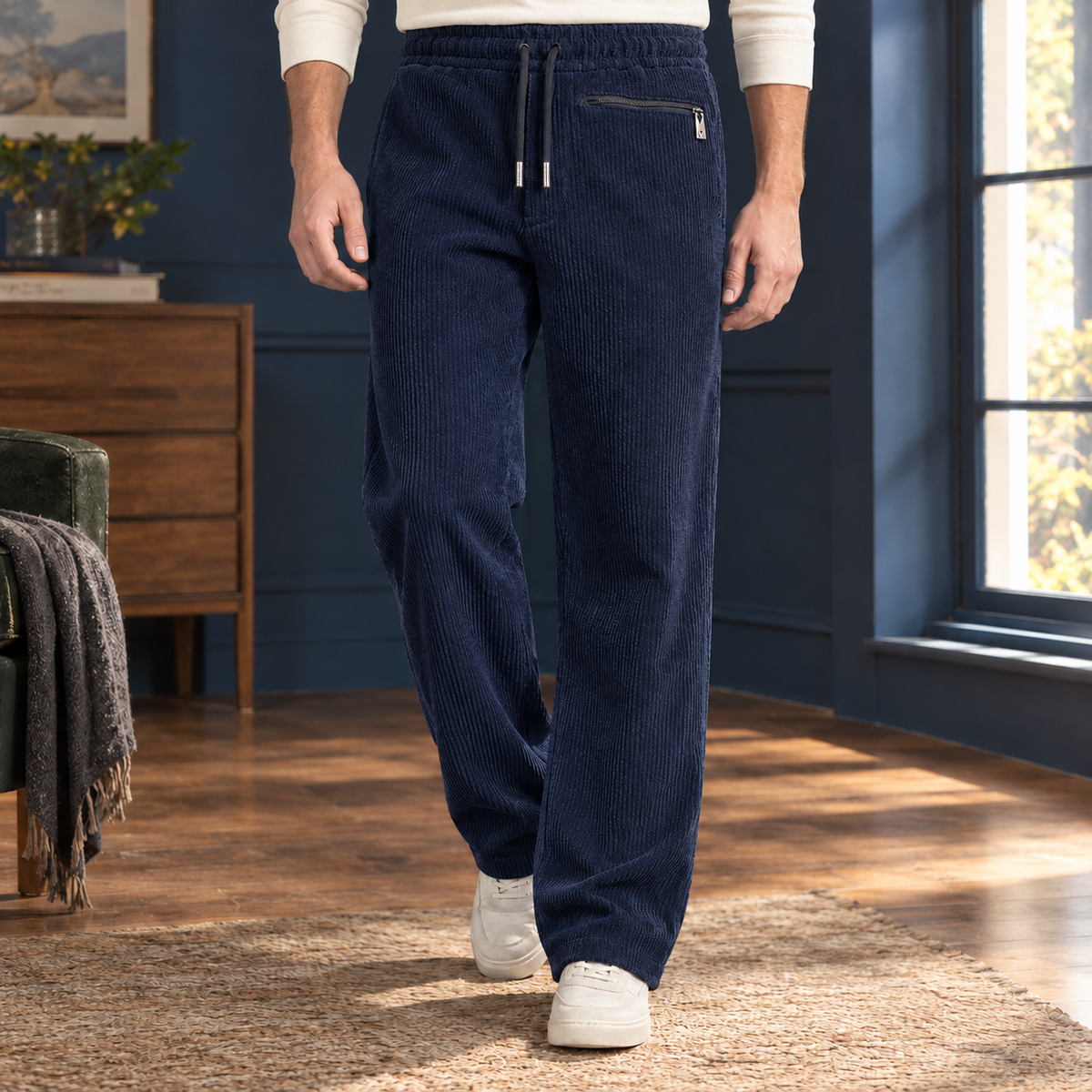 Isidore Straight Pants - Navy