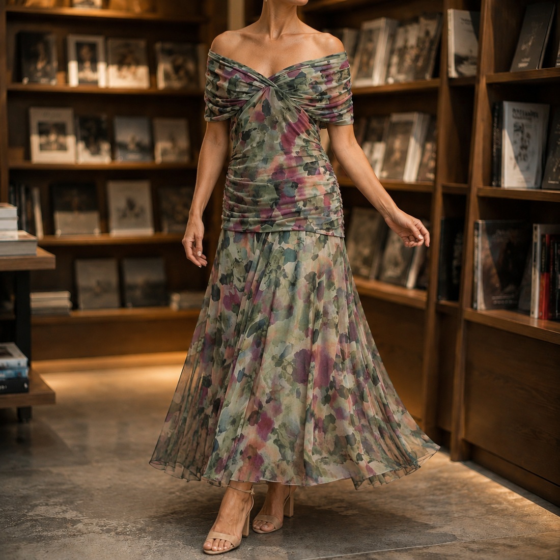 Oriana Wrap Maxi Dress - Green