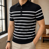 Samson Striped Polo - Black