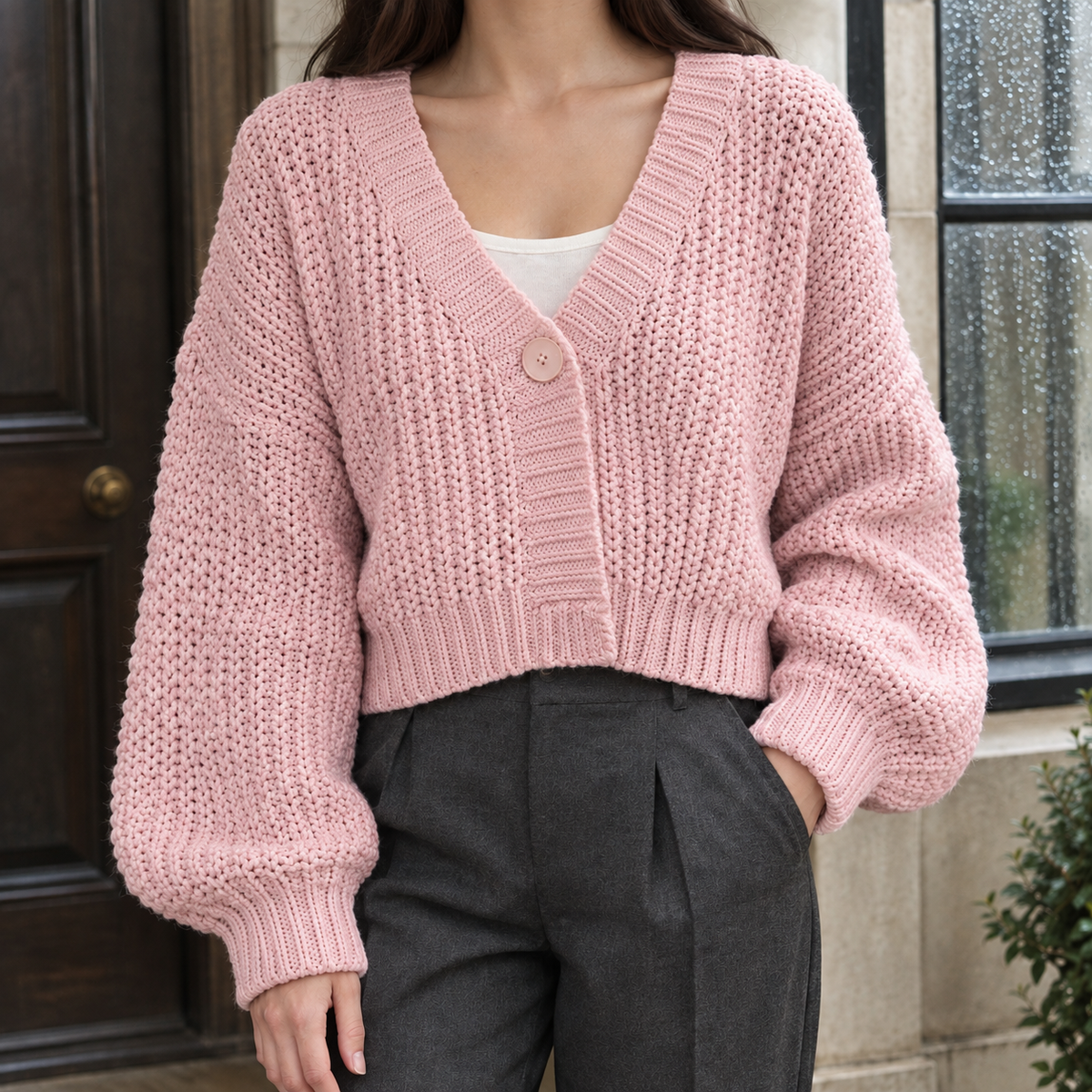 Azalea Chunky Cardigan - Pink