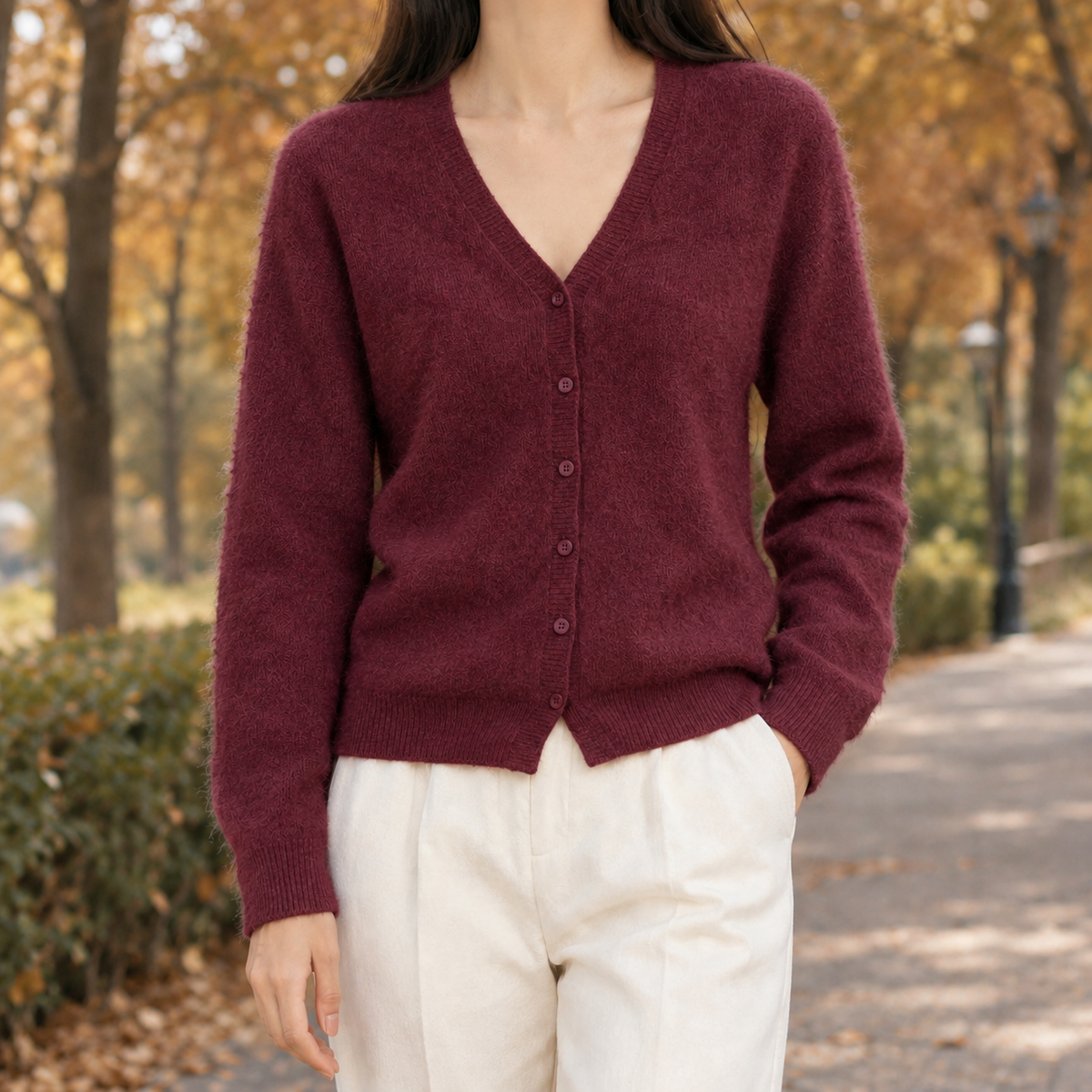 Lucinda Cashmere Cardigan - Red