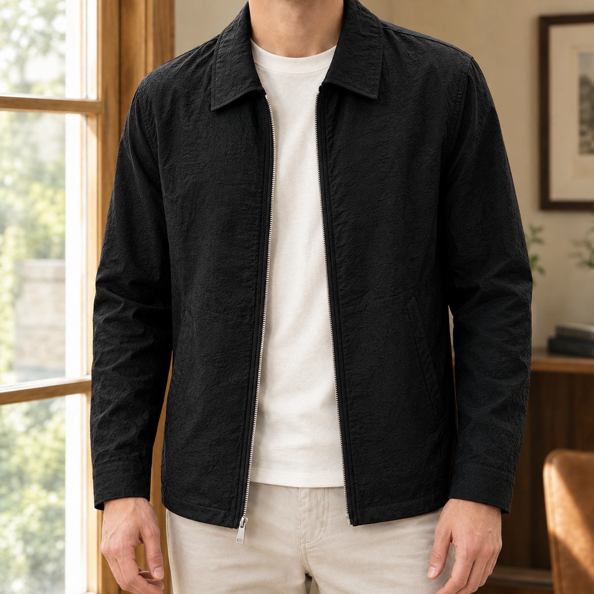 Jonas Textured Jacket - Black