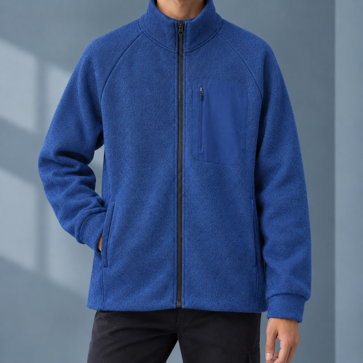 Erasmus Stand Collar Jacket - Royal Blue