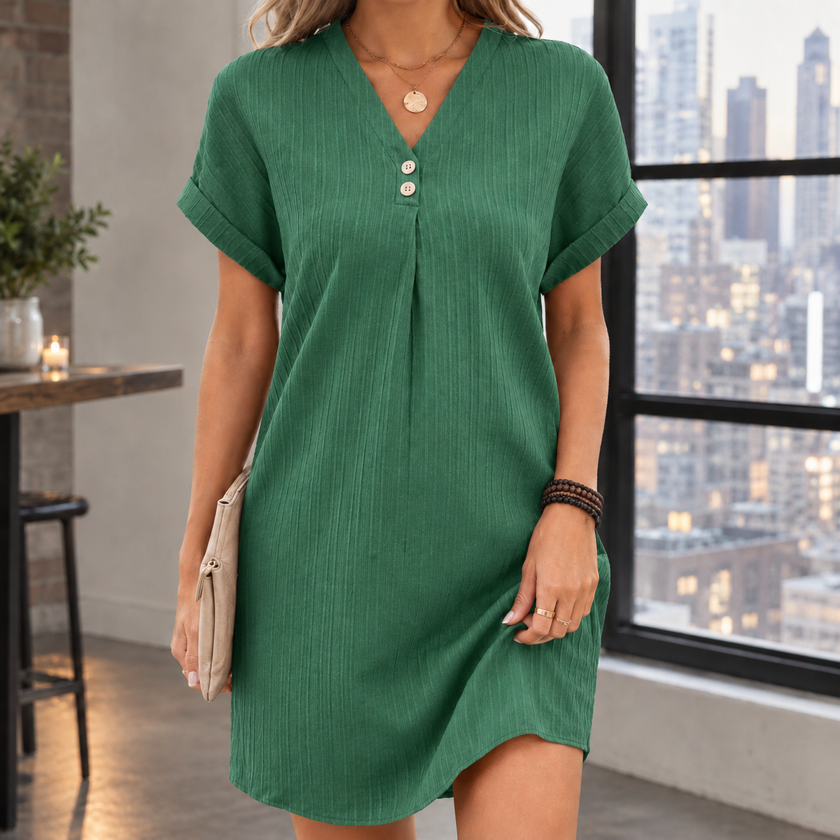 Shannon Relaxed Dress - Green