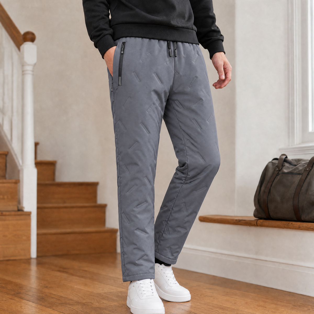 Isaac Straight Leg Pants - Gray Flat Mouth