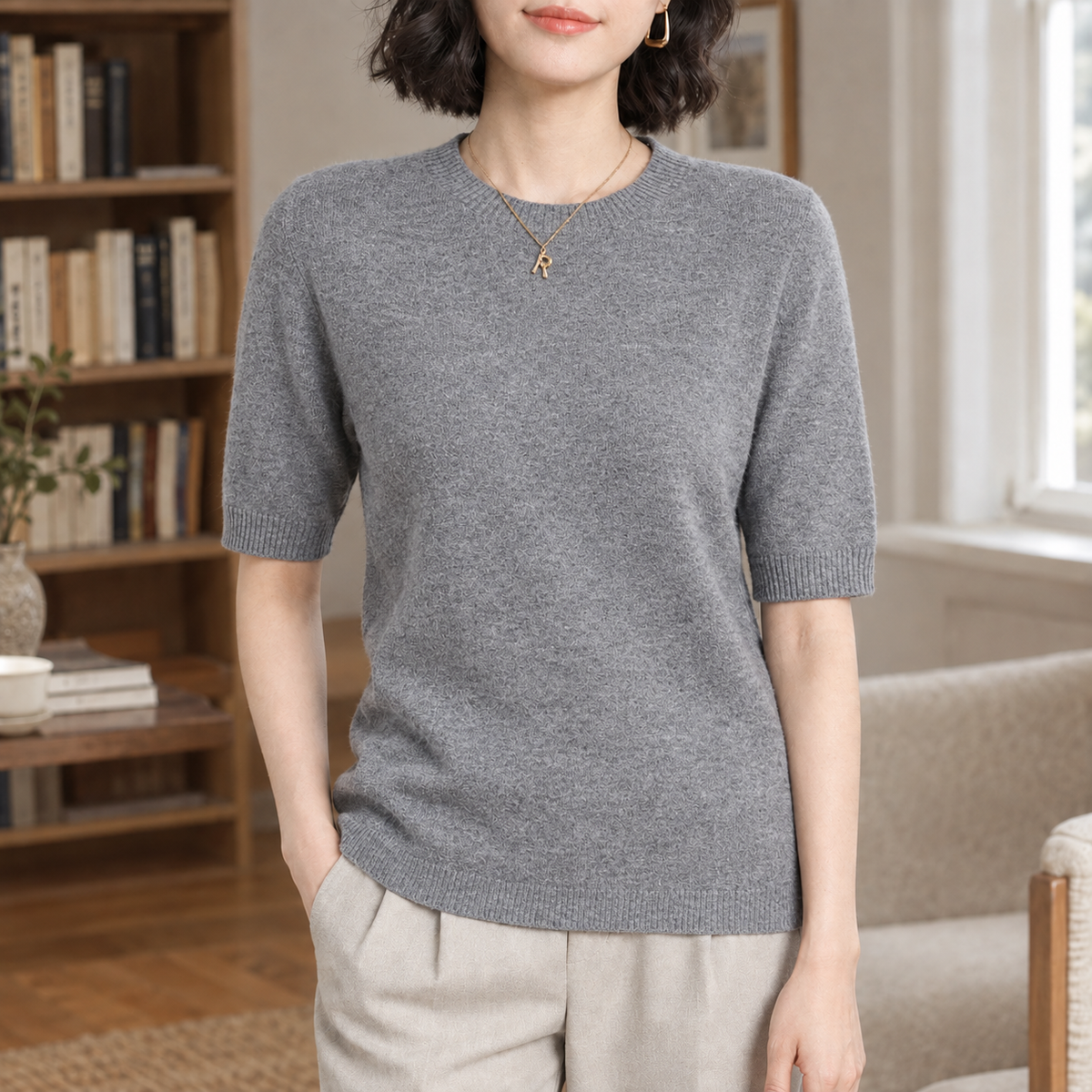 Gwendolen Crewneck Sweater - Gray
