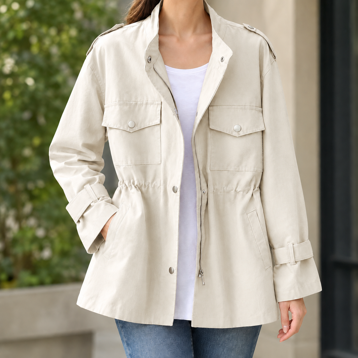 Gabriella Utility Jacket - Cream