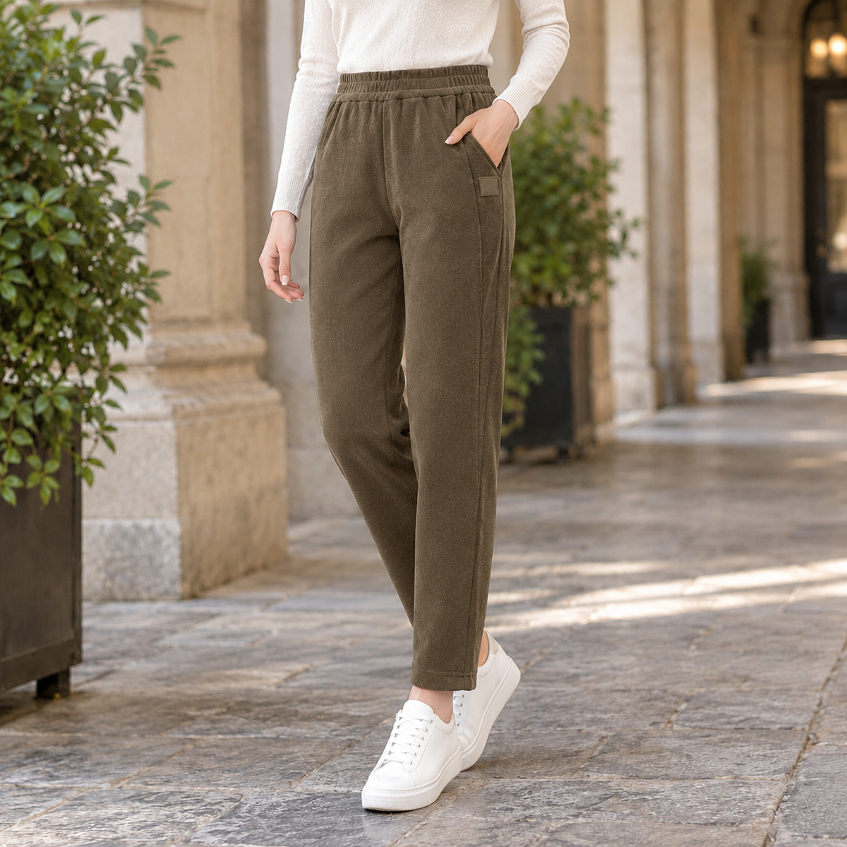 Emilia Tapered Pants - Mocha Thickening